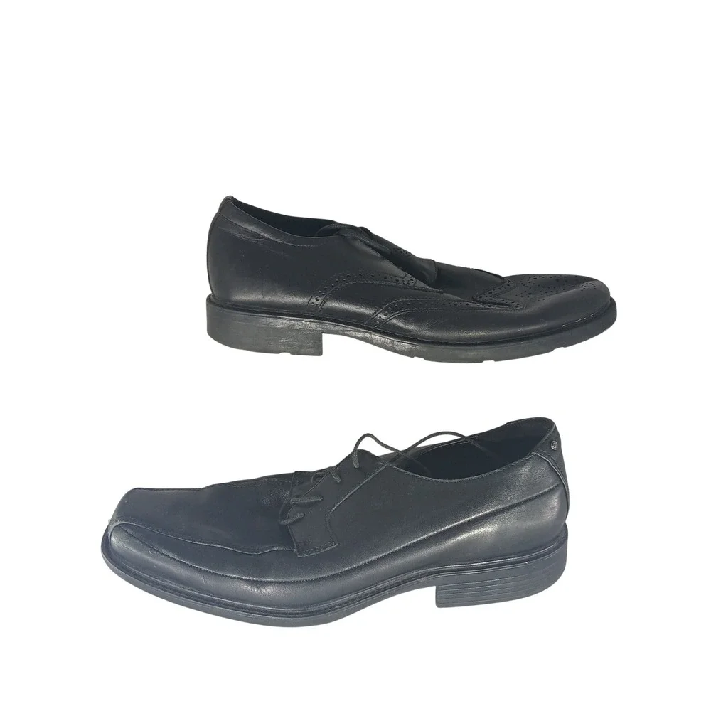 Rockport Lexington 2 Oxford Shoes 13 Black Leather Wingtip Square Toe Dress X809